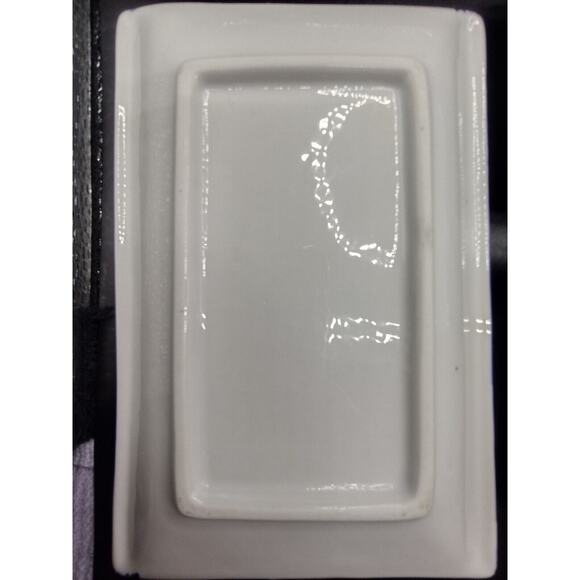 Japanese Traditional Porcelain Bamboo Plate Set Service of 4 ~ Blue & White - Picture 6 of 12